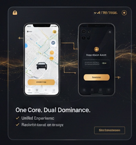 Nexteck Premium Taxi App Interface Mockup iOS Android
